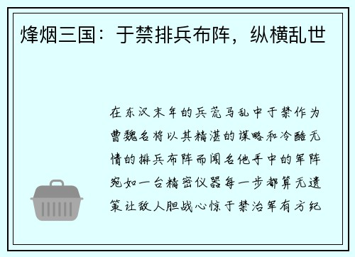 烽烟三国：于禁排兵布阵，纵横乱世